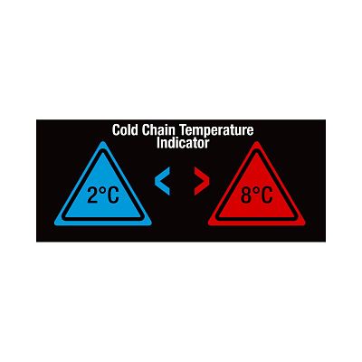 Этикетка-индикатор температур, 2-уровневая индикация, обратимая 