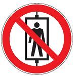 Запрещающий знак безопасности Запрещается пользоваться лифтом для подъема людей