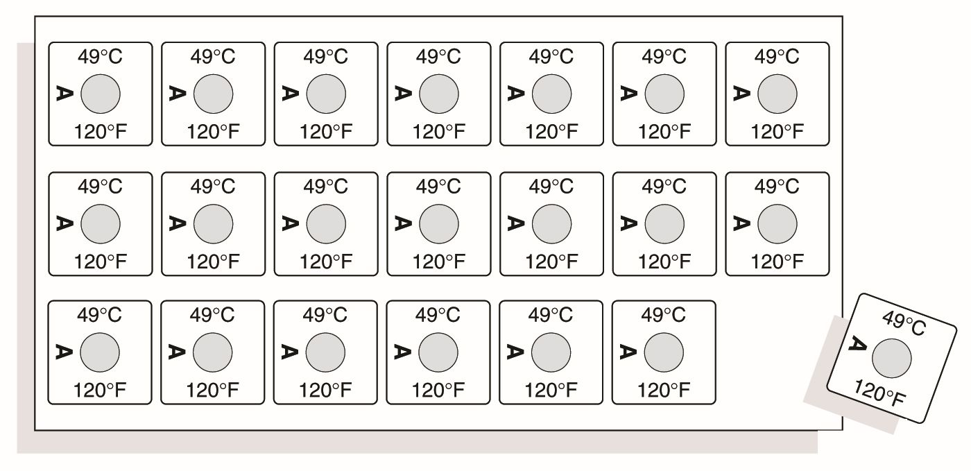 Этикетки Tempilable Series 21 нереверсивные термоиндикаторные