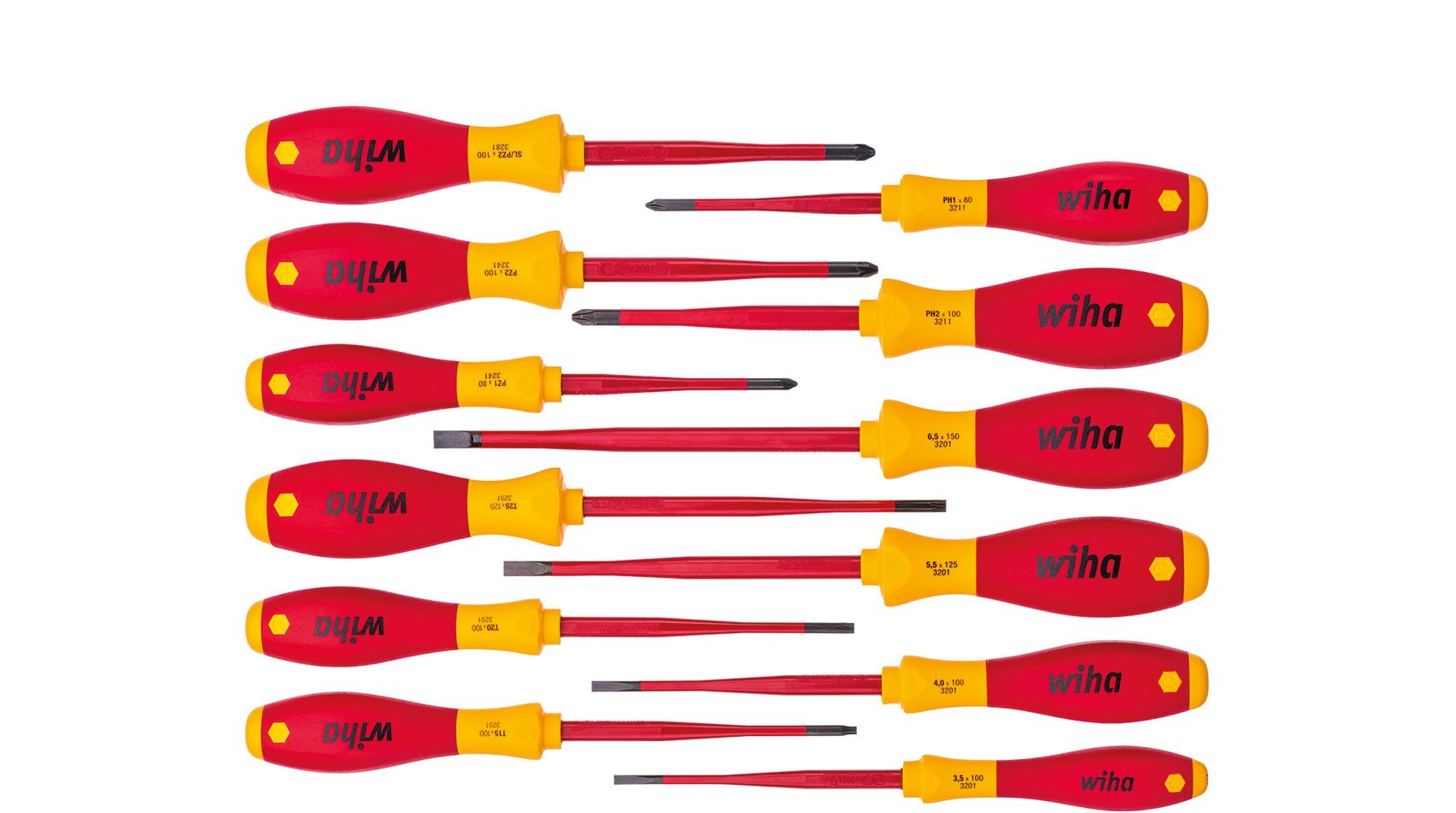 Набор отвёрток Wiha SoftFinish electric slimFix смешанная комплектация, 12 пр.
