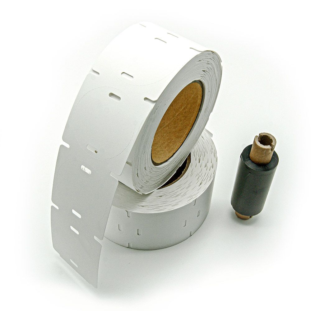 Комплект для маркировки кабеля: бирки в форме круга и риббон (старый материал)