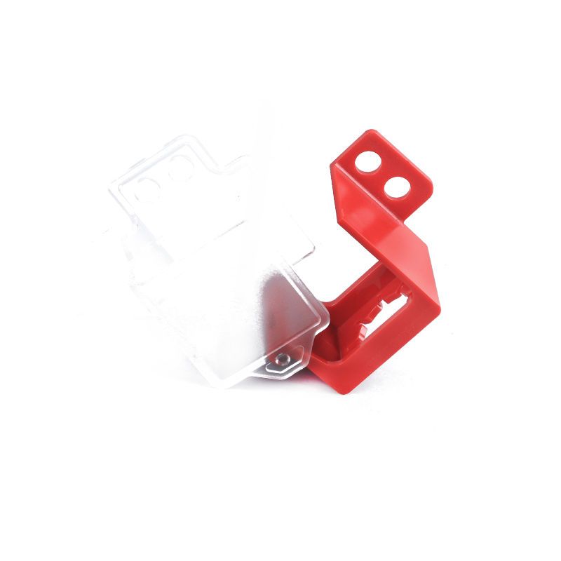 Блокиратор кнопок квадратный стационарный, поликарбонат, диаметр основания кнопки – 22/30 мм, 50х47х50 мм, цвет – красный, прозрачный, 1 шт/упак