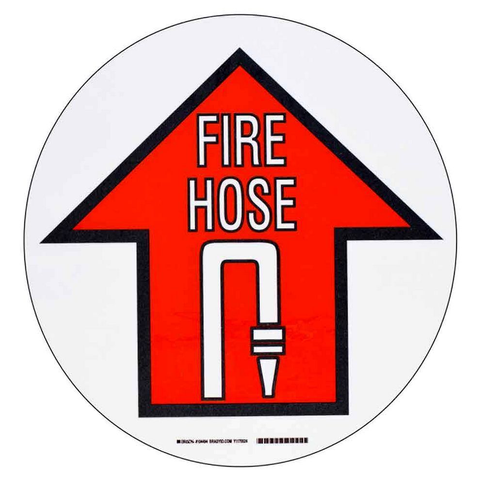 Напольная самоклеющаяся стрелка в рамке "FIRE HOSE"