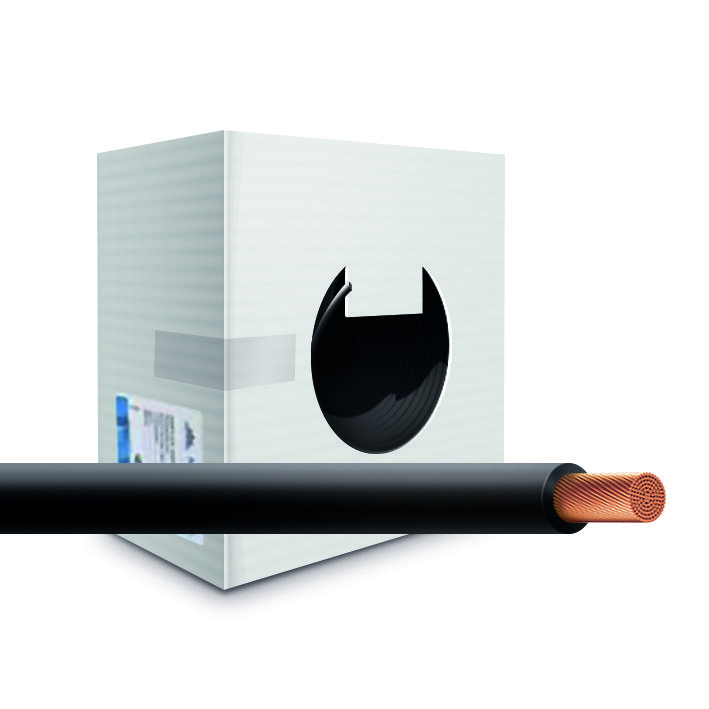 UNIFLEX. Провод монтажный H05V-K 300/500В 1x0.75мм2 Cu5 DIN VDE 0281, чёрная ПВХ изоляция (200м.)