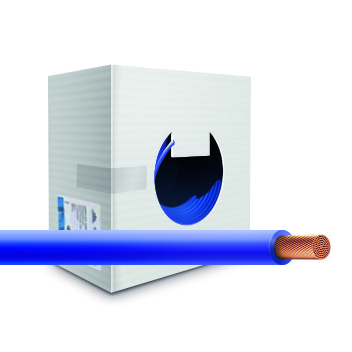 UNIFLEX. Провод монтажный H07V-K 450/750В 1x2.5мм2 Cu5 DIN VDE 0281, синяя ПВХ изоляция (100м.)
