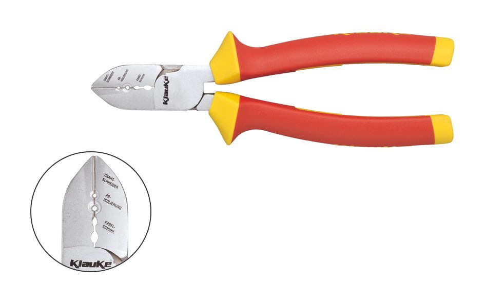 KL042190IS  Бокорезы-стриппер L=190 мм с изол. рукоятками (VDE до 1000В)