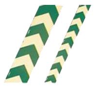 Фотолюминесцентная лента, зелено-белая полоса под наклоном, материал В-7568, ширина 80 мм, 10 м в рулоне