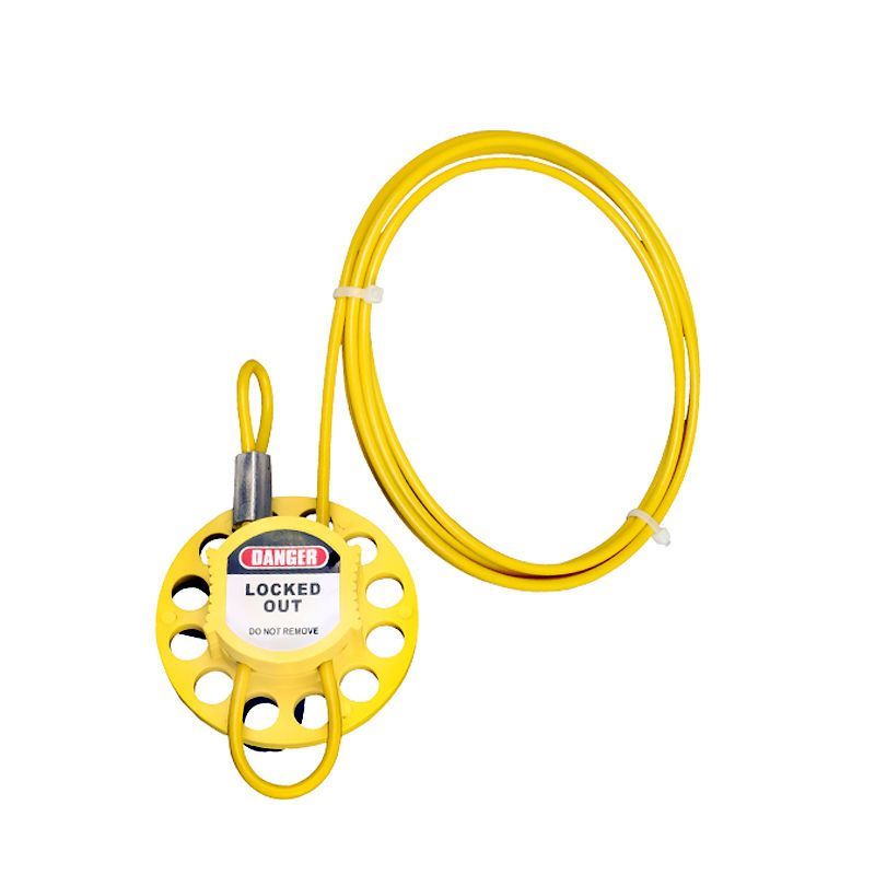 Блокиратор тросовый Точка Безопасности с жёлтым круговым зажимом