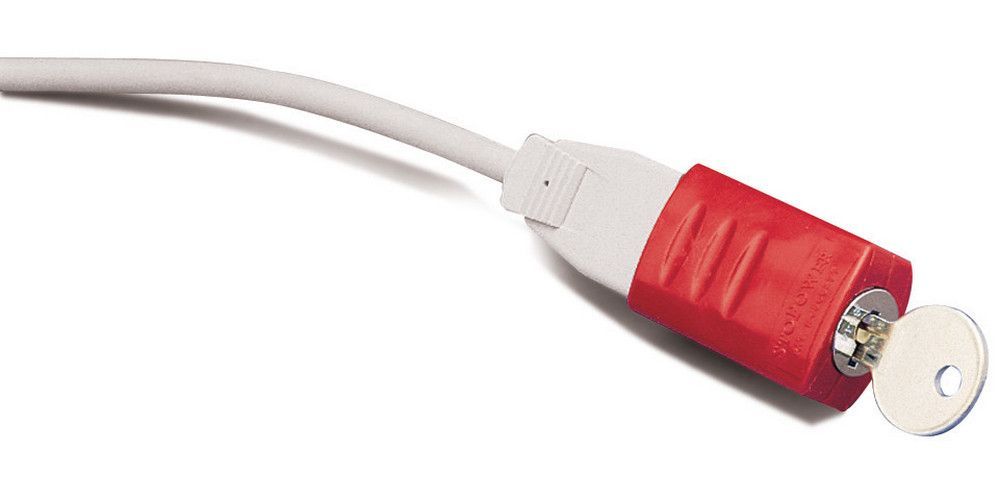 Блокиратор штепселей-вилок Stopower, ABS-пластик, 45х28х19 мм, цвет – красный, 1 шт/упак