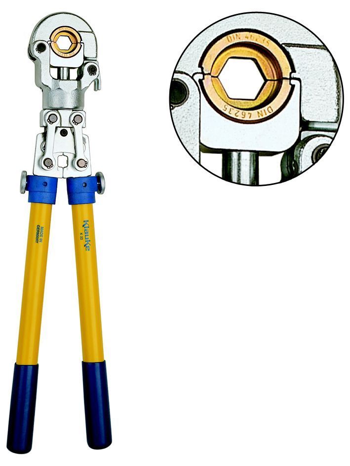 Пресс ручной механический для опрессовки кабельных наконечников (ТМЛ до 300мм2) сменными матрицами серии "22" (матрицы в комплект не входят)