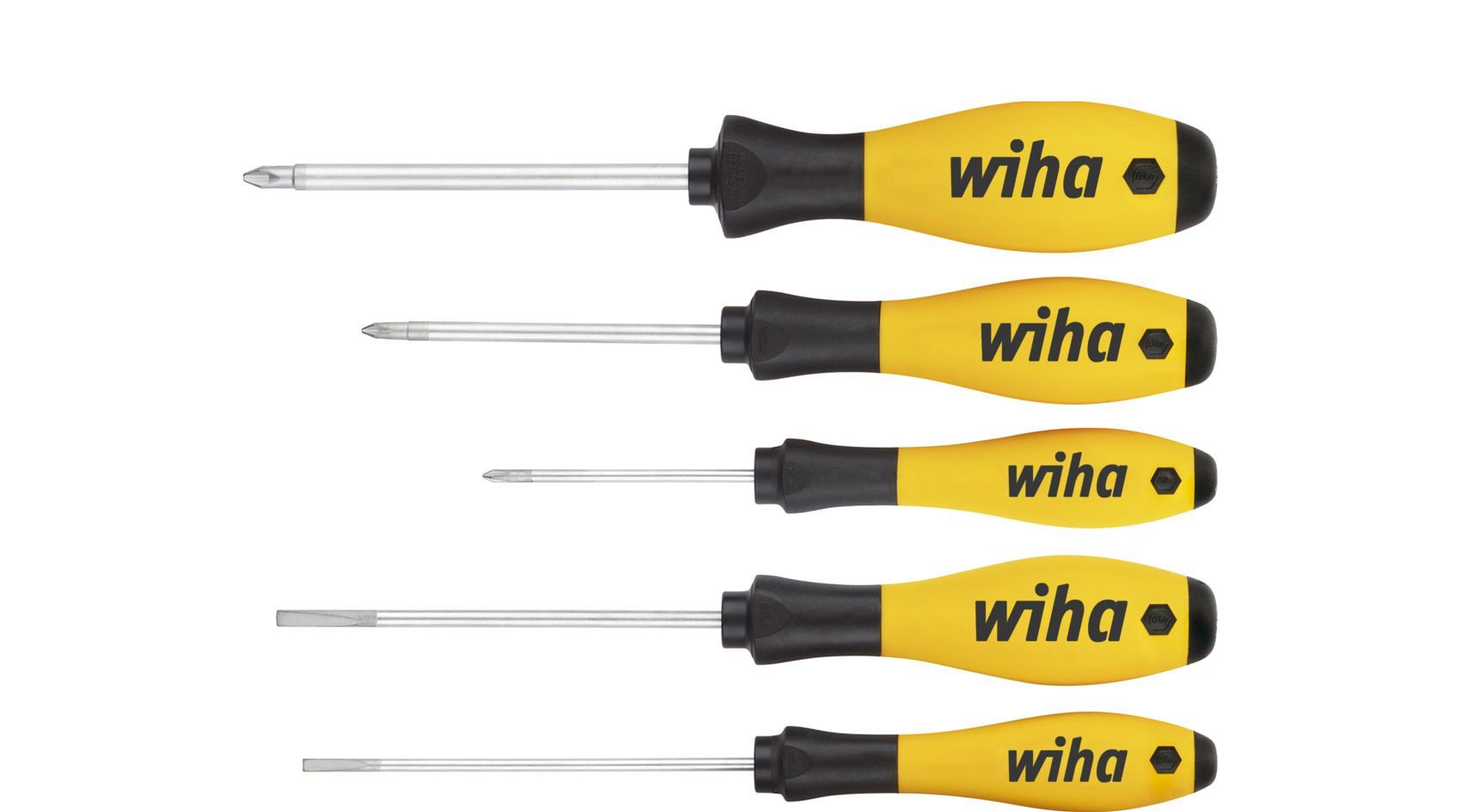 Набор отвёрток Wiha SoftFinish ESD Шлиц, Phillips, 5 пр.