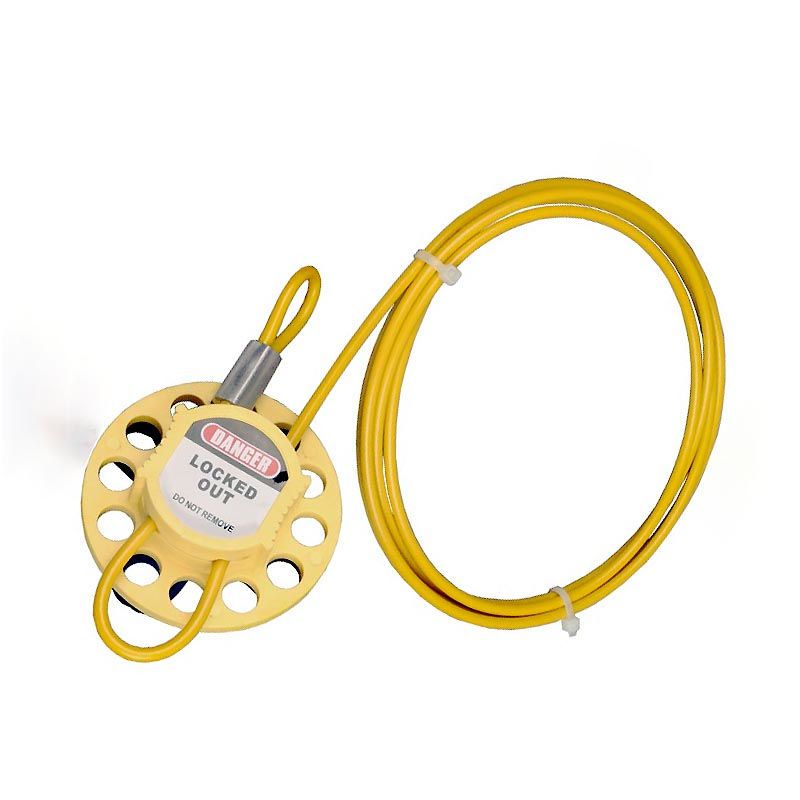 Блокиратор тросовый Точка Безопасности с жёлтым круговым зажимом