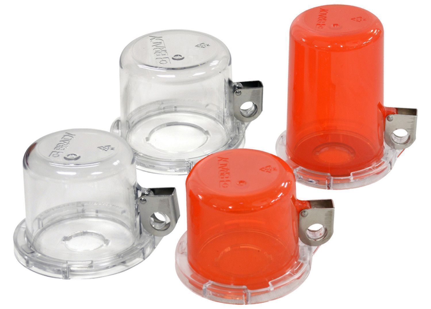 Блокиратор кнопки со съемным колпачком средний, поликарбонат, диаметр отверстия для кнопки – 23 мм, высота – 50 мм, диаметр основания – 64 мм, цвет – прозрачный (в комплекте три наклейки: прозрачная, желтая, красная), 1 шт/упак