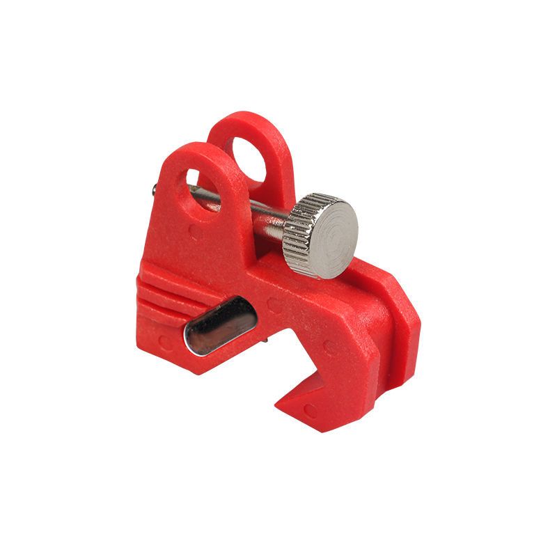 Блокиратор тумблеров автоматических выключателей, нейлон, толщина тумблера – до 9 мм, 41х14х38 мм, цвет – красный, 1 шт/упак