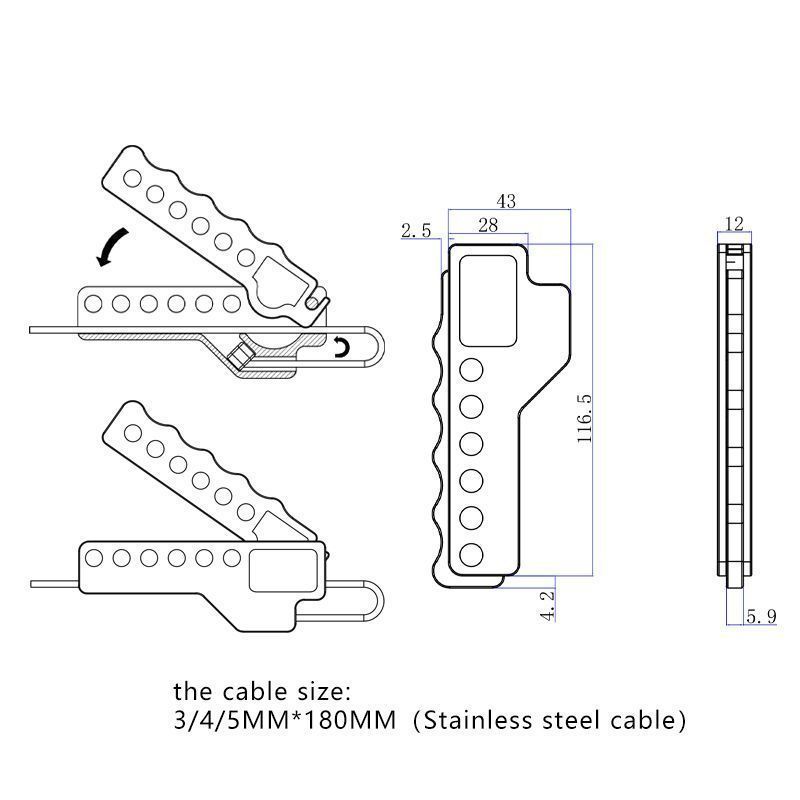 Блокиратор тросовый Точка Безопасности с зажимом рукояточного типа