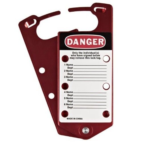 Множители замковые алюминиевые с этикетками «DANGER DO NOT OPERATE», «Only the individual(s) who have signed below may remove this lock/tag», 191х76х4 мм, цвет – красный, 5 шт/упак