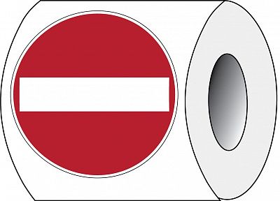 PIC 229 Запрещающий дорожный знак "Въезд запрещен", 25 мм, 250 шт/рул, B-7541(ламинированный полиэстер)