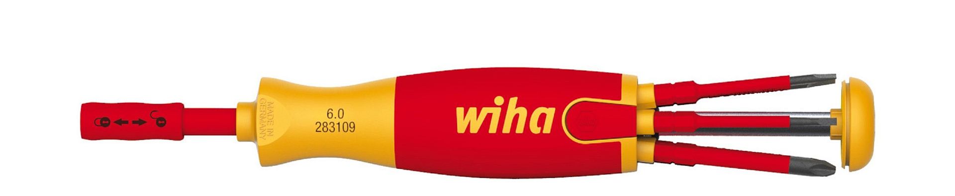 Отвертка Wiha LiftUp electric с магазином бит (Шлиц, Phillips, плюс-минус-Pz)