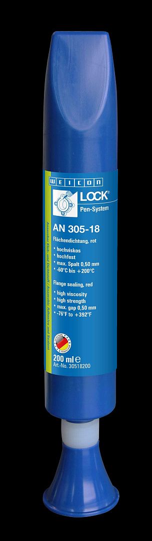 10019999 WEICONLOCK AN 305-18 Уплотнитель фланцев (200 мл) высокая вязкость, высокая сила, макс. зазор 0,50 мм.Красный.