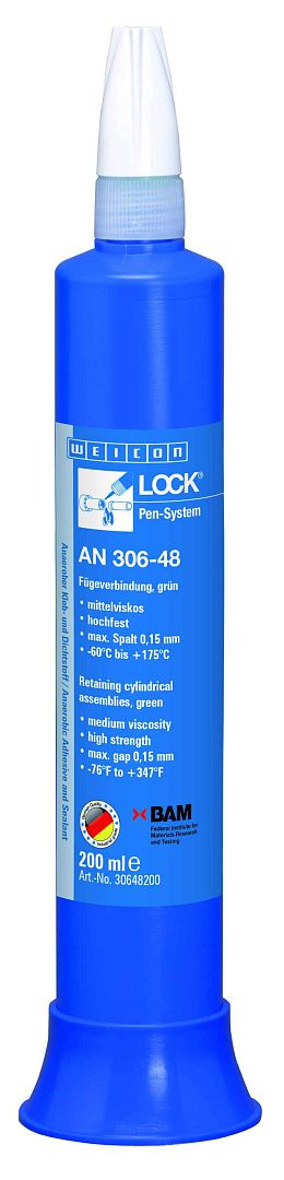 10020035 WEICONLOCK AN 306-48 Фиксатор цилиндрических узлов (200 мл) средняя вязкость, высокая сила фиксации,