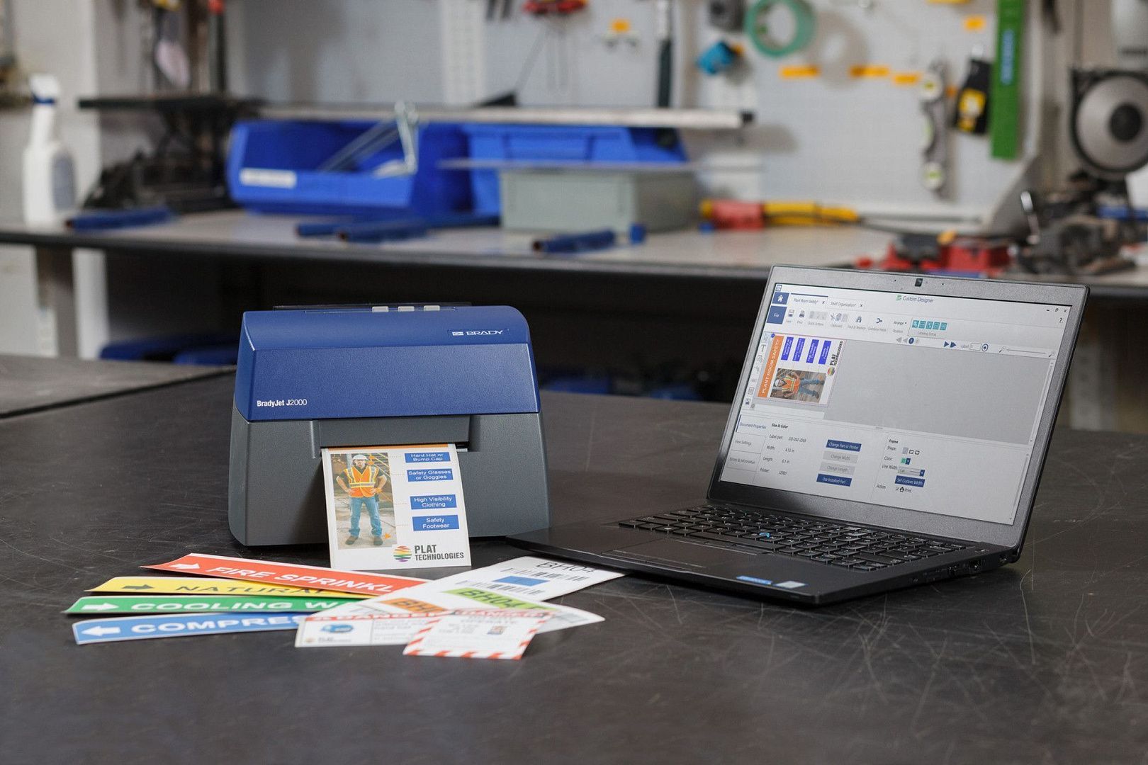 Промышленный цветной принтер этикеток BRADY J2000