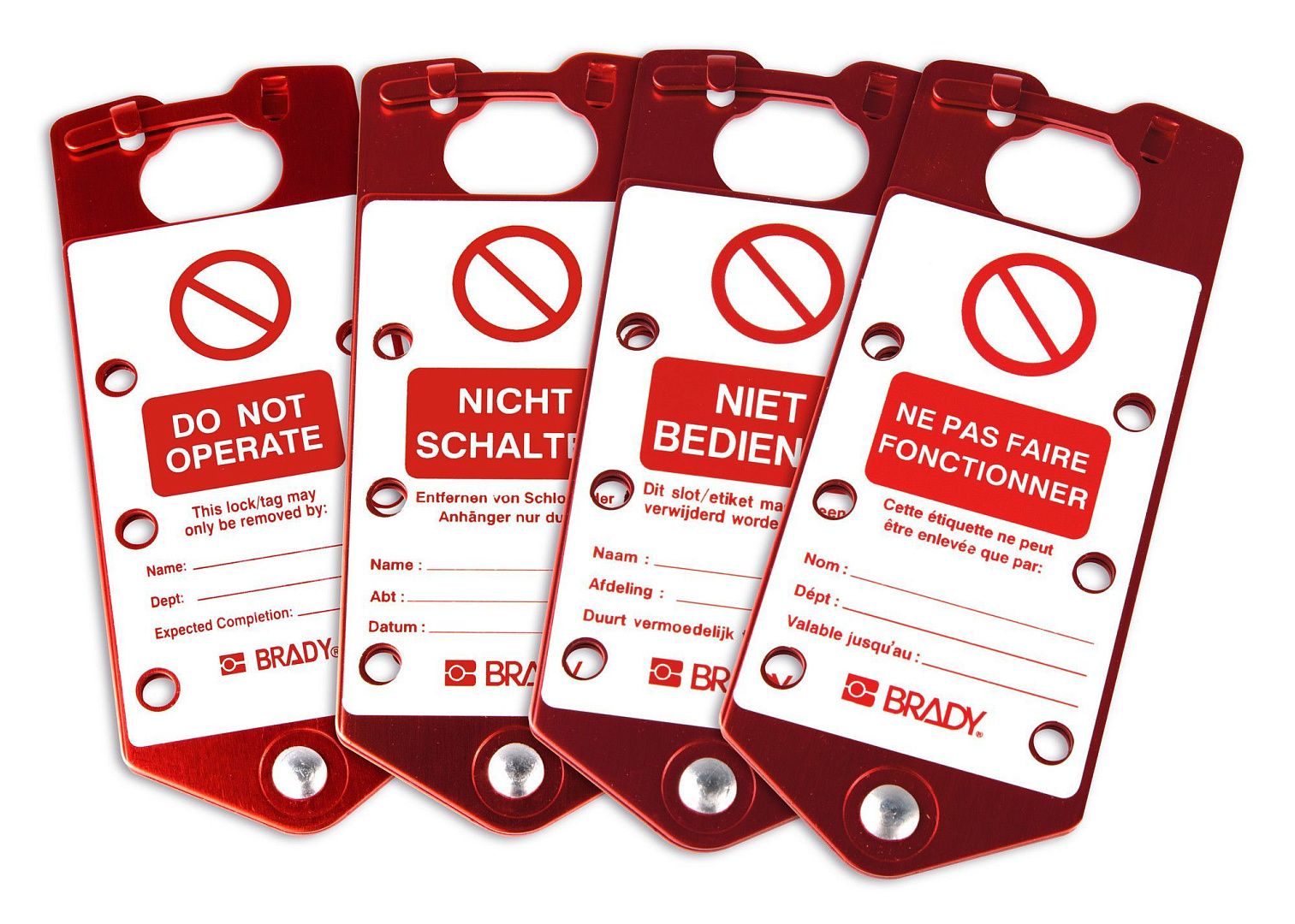 Замковые множители Brady алюминиевые с этикетками