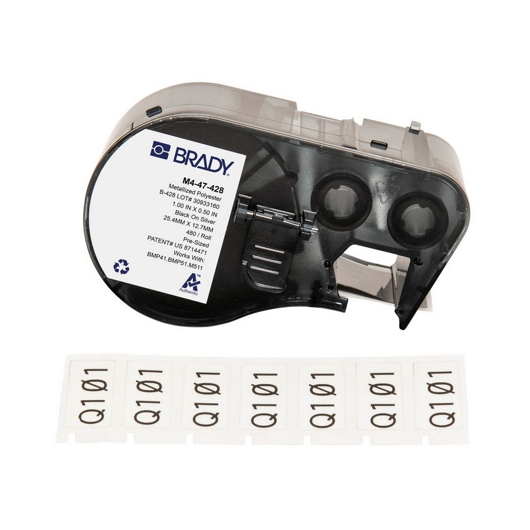 Картридж для принтеров Brady BMP41, BMP51, M510, M410, M511, материал B-428, металлизированный полиэстер