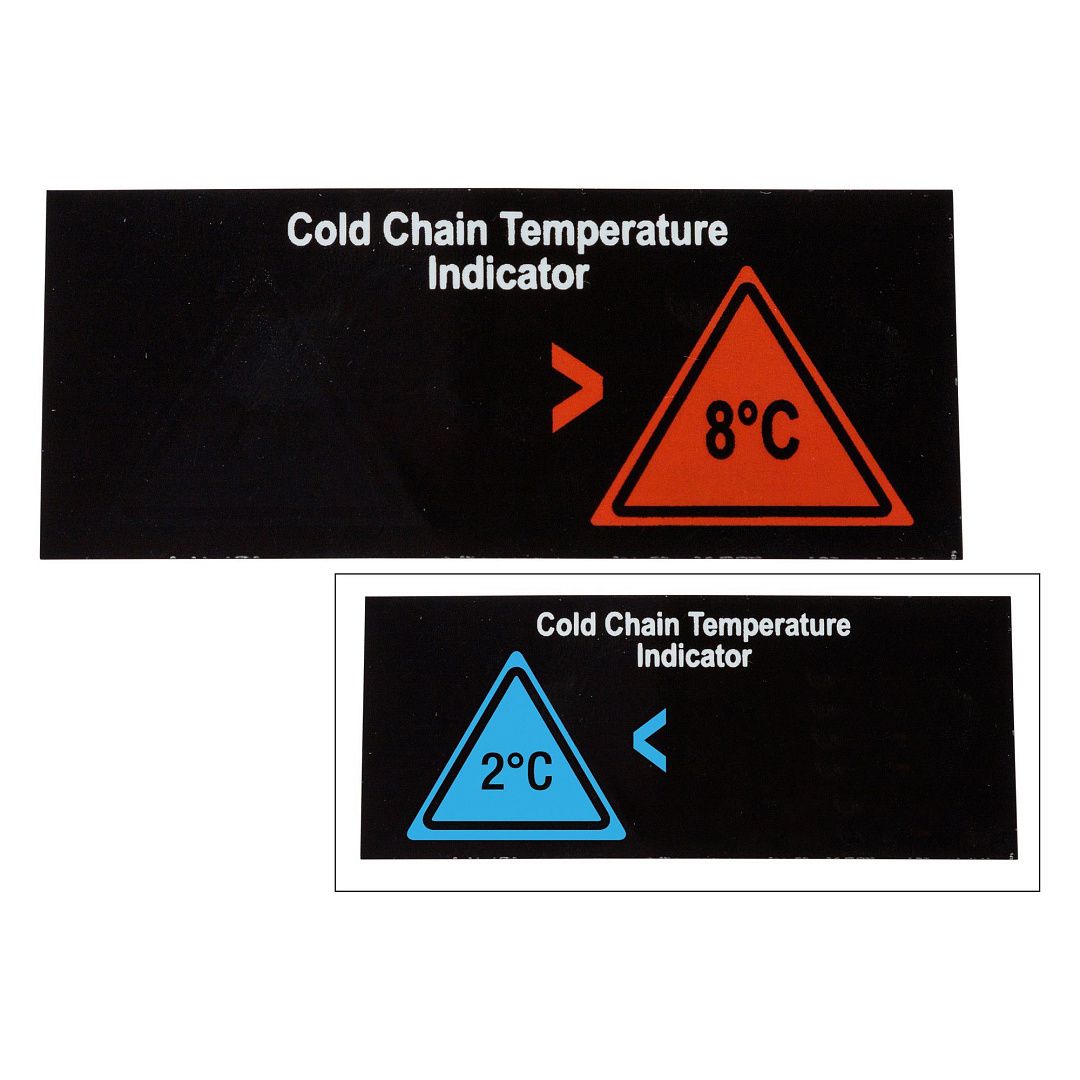 Этикетка-индикатор температур, 2-уровневая индикация, обратимая 