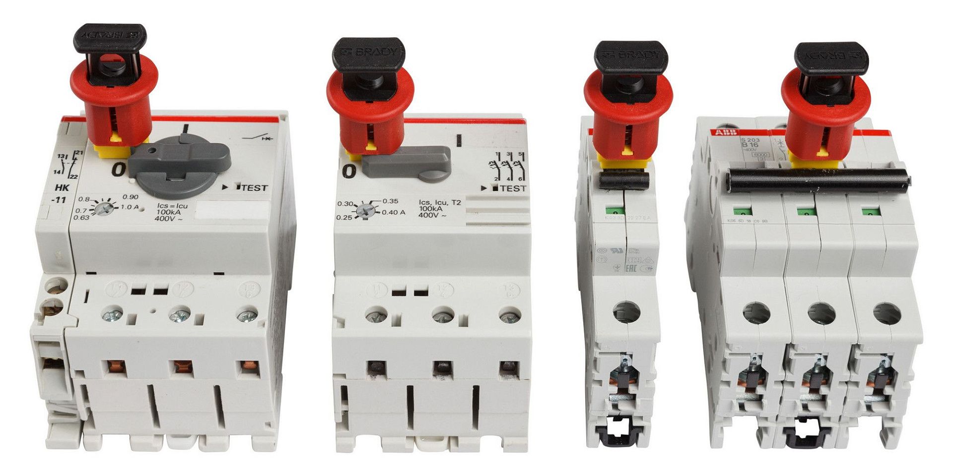 Блокиратор Brady полюсных автоматов ABB MS325