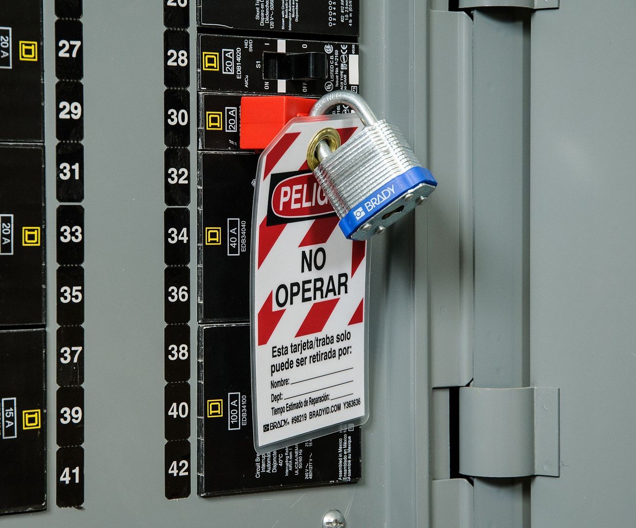 Блокиратор Brady флажковых автоматов