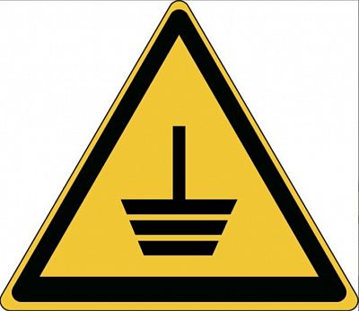 Предупреждающий знак безопасности "Заземление"