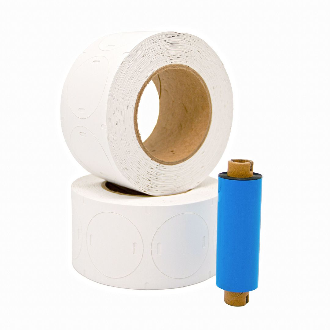 Комплект для маркировки кабеля: бирки в форме круга и риббон