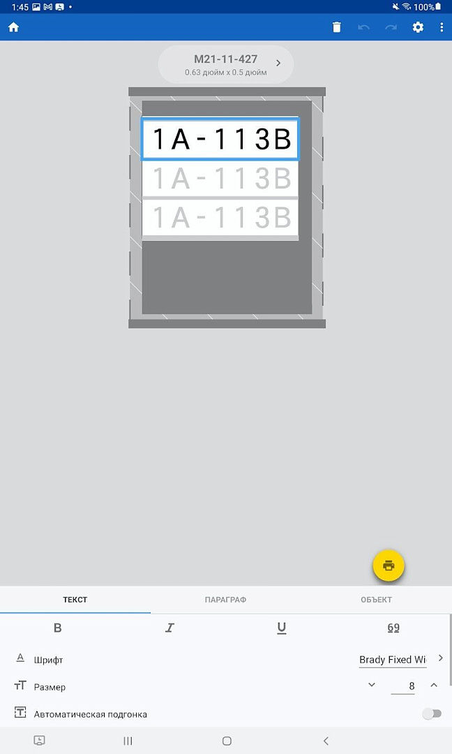 Приложение Brady Express Labels Mobile (Экспресс-этикетки)