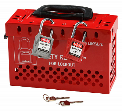 Бокс групповой Safety Redbox, сталь, количество отверстий для замков – 12, 155х236х91 мм, цвет – желтый, 1 шт/упак