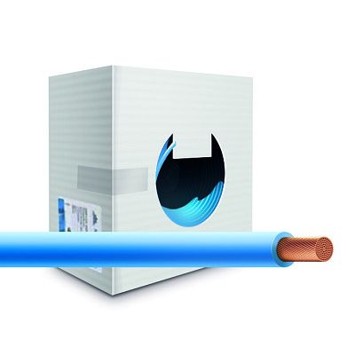 UNIFLEX. Провод монтажный H05V-K 300/500В 1x0.5мм2 Cu5 DIN VDE 0281, голубая ПВХ изоляция (200м.)