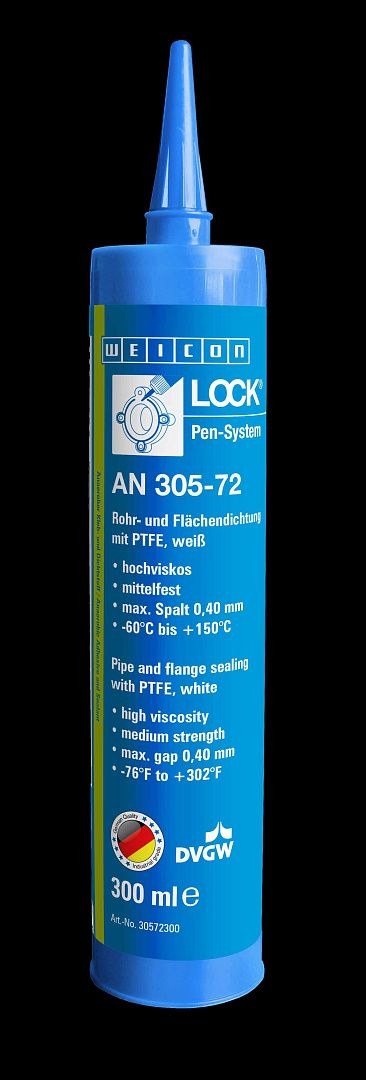 10026707 WEICONLOCK AN 305-72 Герметизация резьбовых соединений труб и фитинга (300 мл) средняя прочность, высокая вязкость. Сертифицирован для питьевой воды, DWGW TZW. Белый.