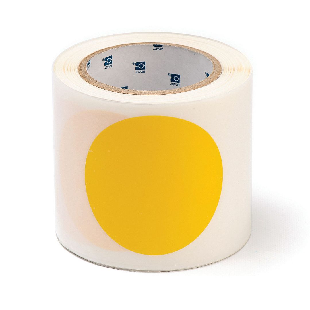 Метки Brady ToughStripe на прозрачной ленте, фиксированный шаг - форма круга, полиэстер B-514