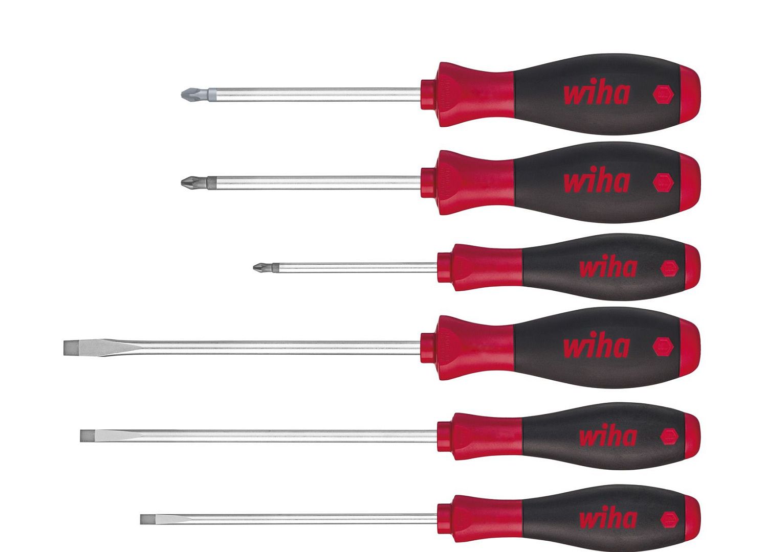 Набор отвёрток Wiha SoftFinish Шлиц, Phillips, Pozidriv, 6 пр.