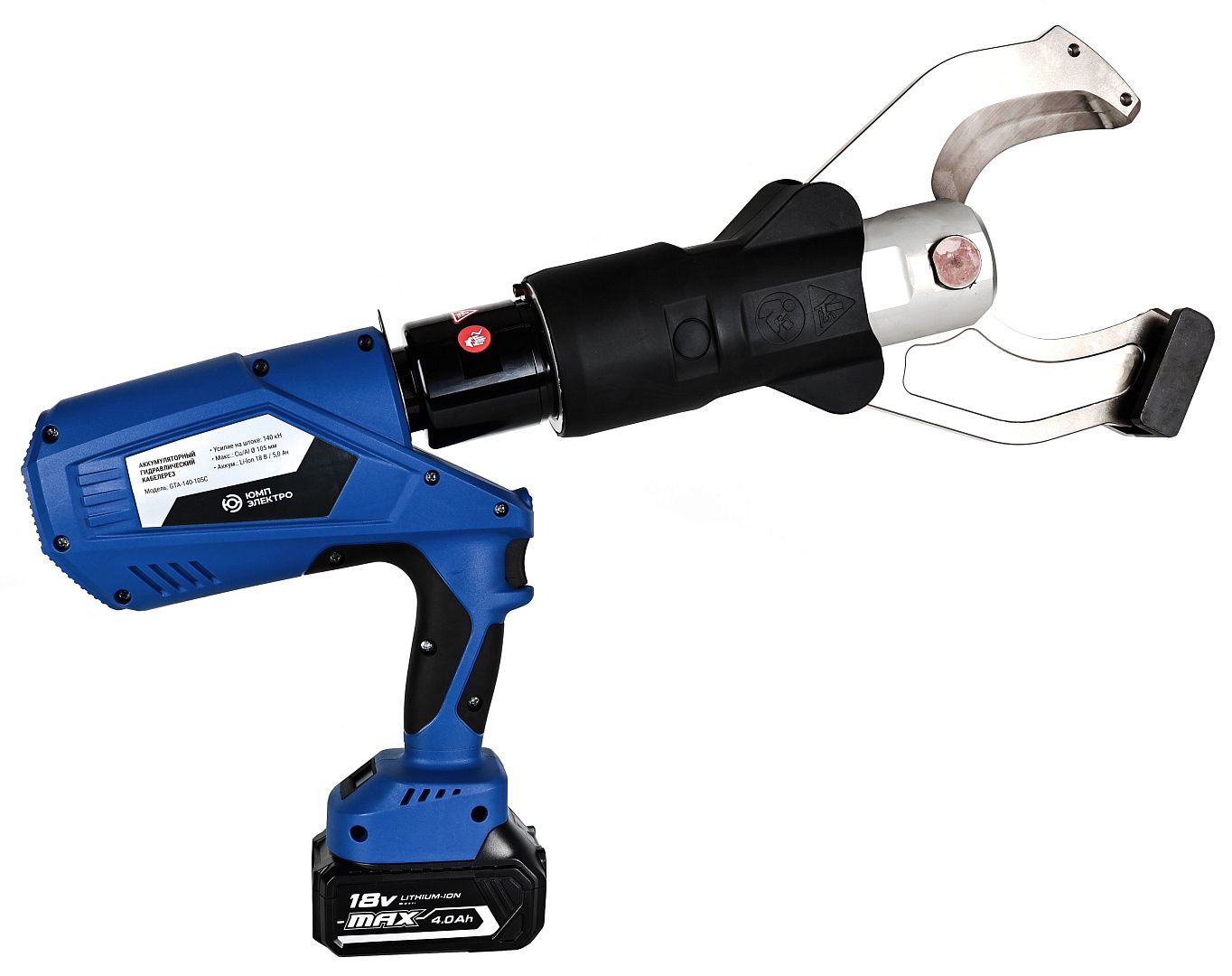 Кабелерез электрогидравлический ЮМП ЭЛЕКТРО GTA-140-105C аккумуляторный для резки кабеля и провода