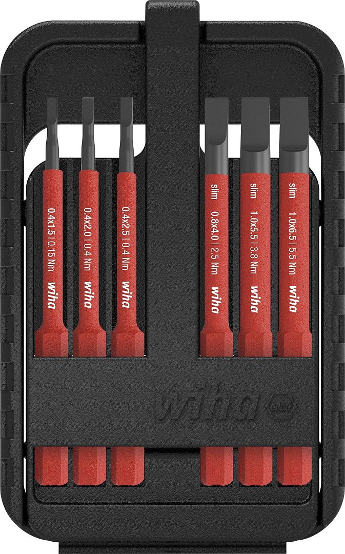 Набор бит Wiha slimBit electric в коробке (6 предметов, шлиц)