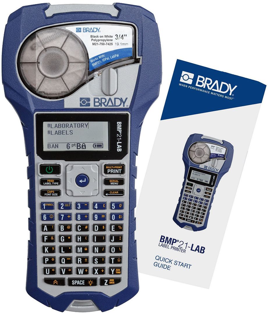 BMP21-Lab (Eng) Портативный ленточный принтер-маркиратор. Упаковка блистер. В комплекте картридж M21-750-7425 белый полипропилен 6.4 м х 19.05 мм