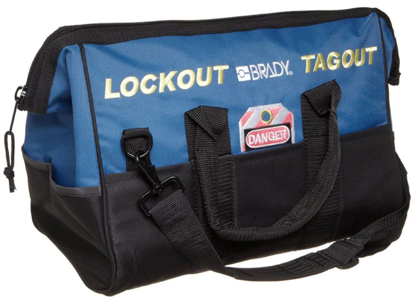 Сумка для блокираторов с плечевым ремнем, полиэстер, 215х420х125 мм, цвет – черный и синий, 1 шт/упак