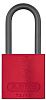 Замки алюминиевые стандартные, алюминиевая дужка, высота дужки – 38 мм, диаметр дужки – 6.5 мм, алюминиевый корпус, размеры корпуса – 40х38х19 мм, цвет – красный, 6 шт/упак