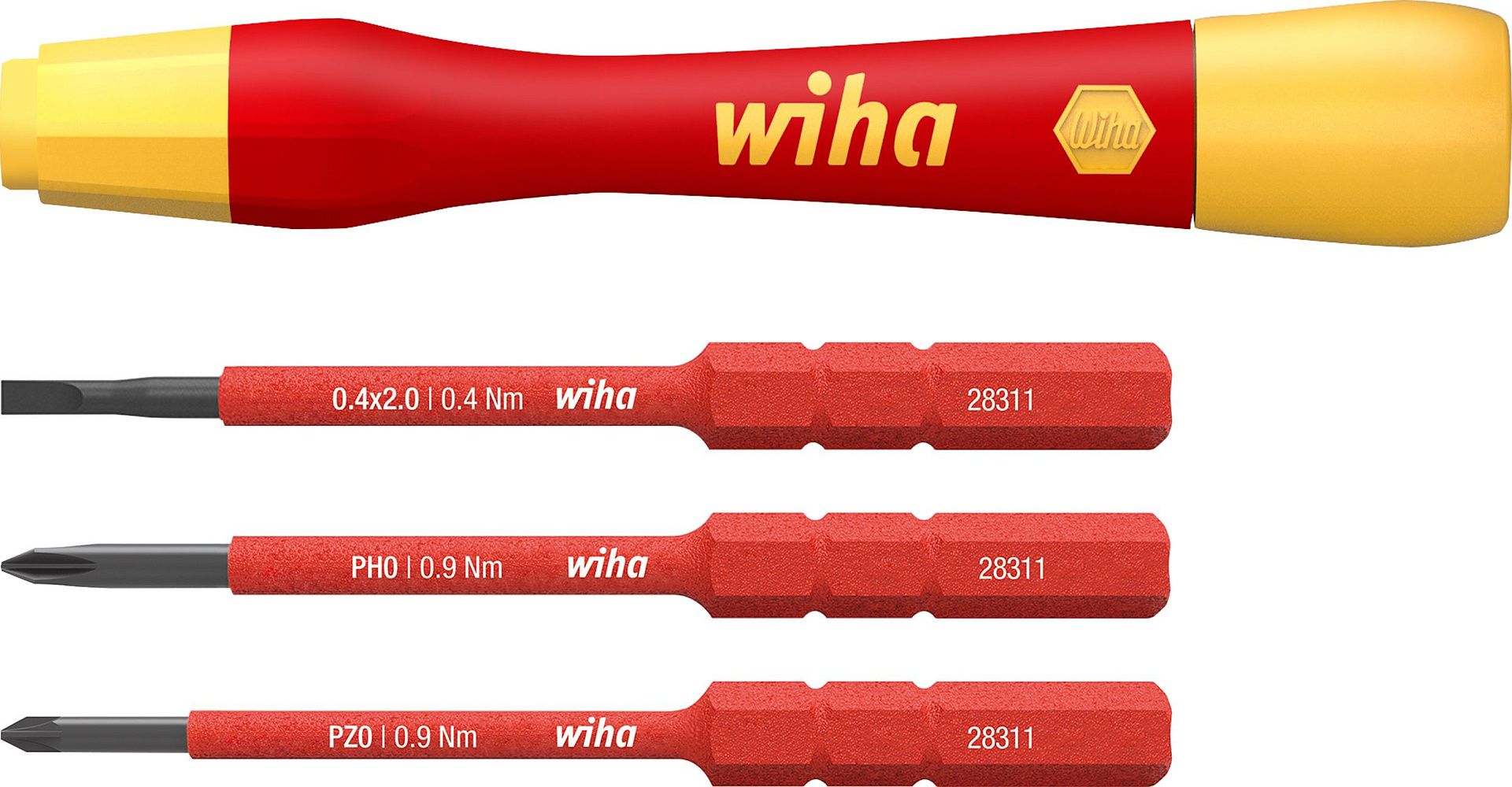Набор микроотвёрток Wiha PicoFinish slimVario electric 4 пр.