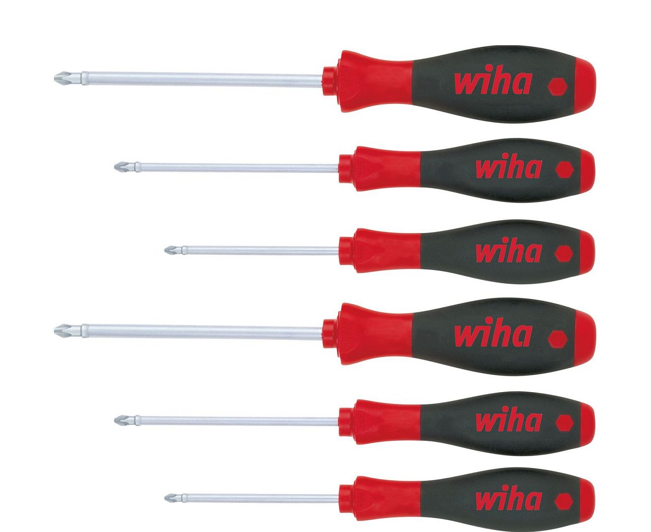Набор отвёрток Wiha SoftFinish Phillips, Pozidriv, 6 предметов
