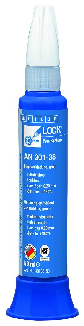 10026846 WEICONLOCK AN 301-38 Фиксатор цилиндрических узлов (50 мл) разрешен к применению в пищевой и фармаце