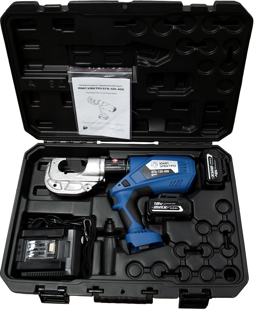 Пресс электрогидравлический ЮМП ЭЛЕКТРО GTA-120-400 аккумуляторный для обжима кабельных наконечников