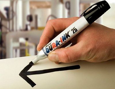 Маркер Markal Dura-Ink 25 с металлическим корпусом и клиновидным наконечником