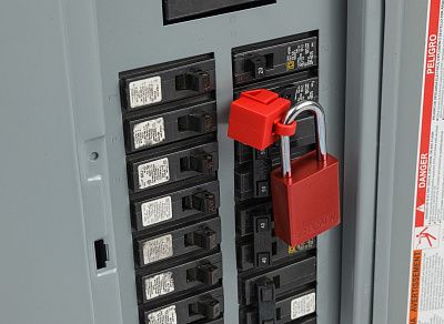 Накладки блокирующие для блокиратора флажковых автоматов среднего, нейлон, цвет – красный, 6 шт/упак