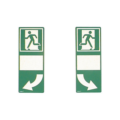 Знак "Выход" с указанием направления открывания двери, полиэстер В-324
